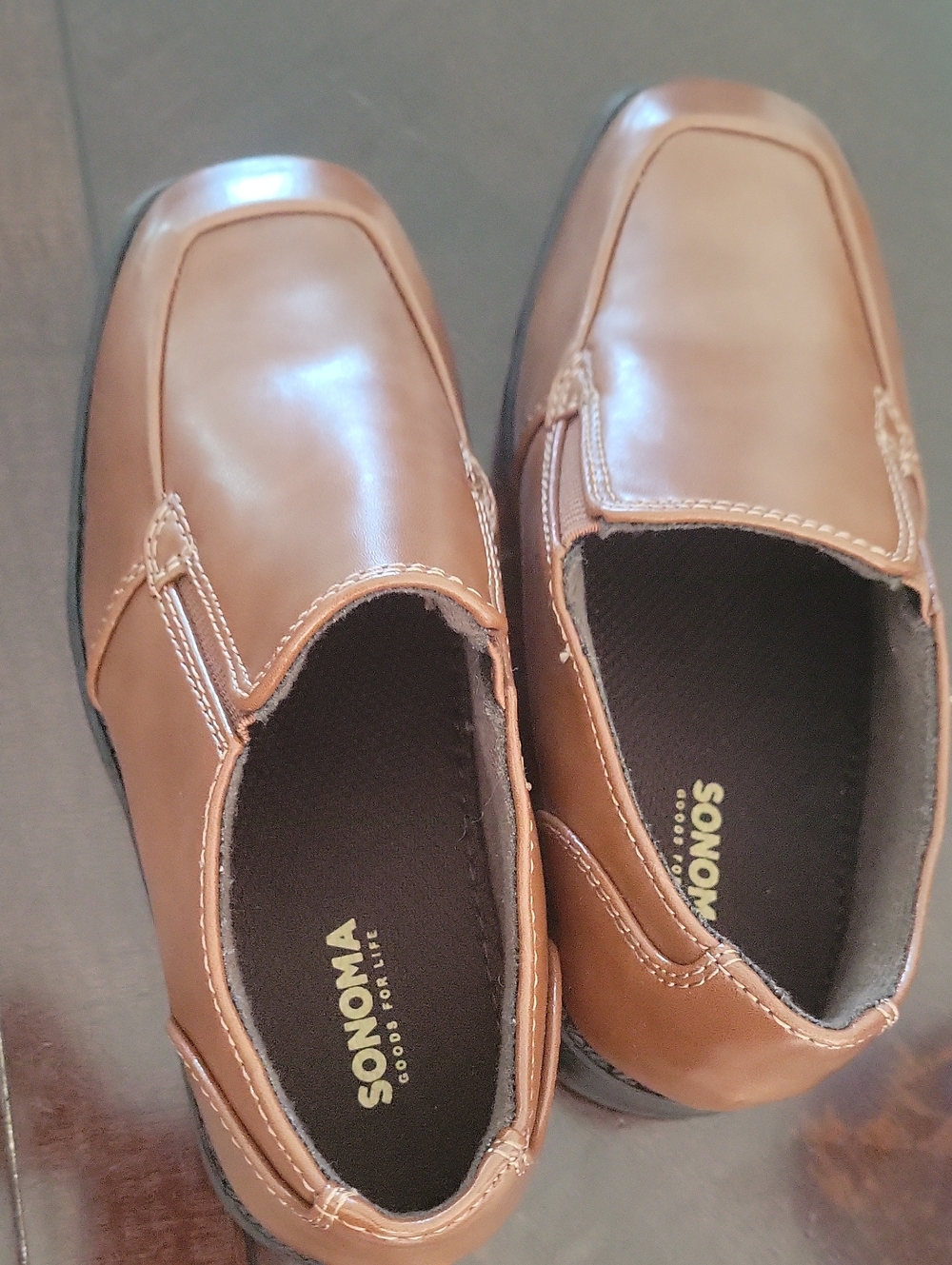 BOYS SONOMA Tan Slip-On Dress Loafers